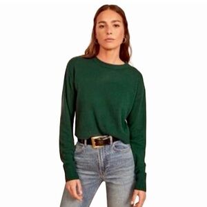 Reformation cashmere green sweater XS